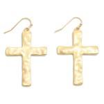 Something to Say Gold Tone Cross Earrings