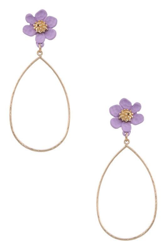 Purple Kisses Floral Earrings