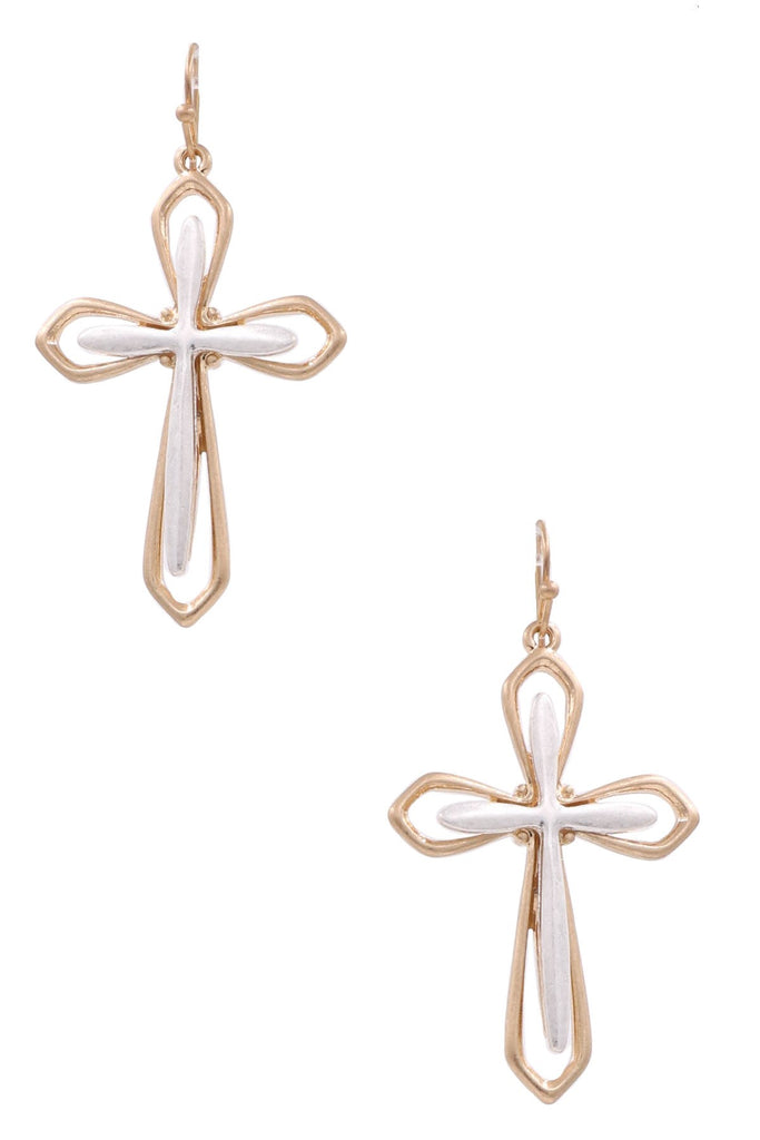 No Doubt About it Cross Earrings