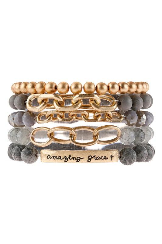 Heavenly Bliss Five Layer Bracelet Stack