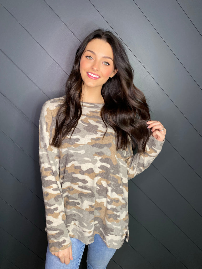 Steal My Heart Camo Top