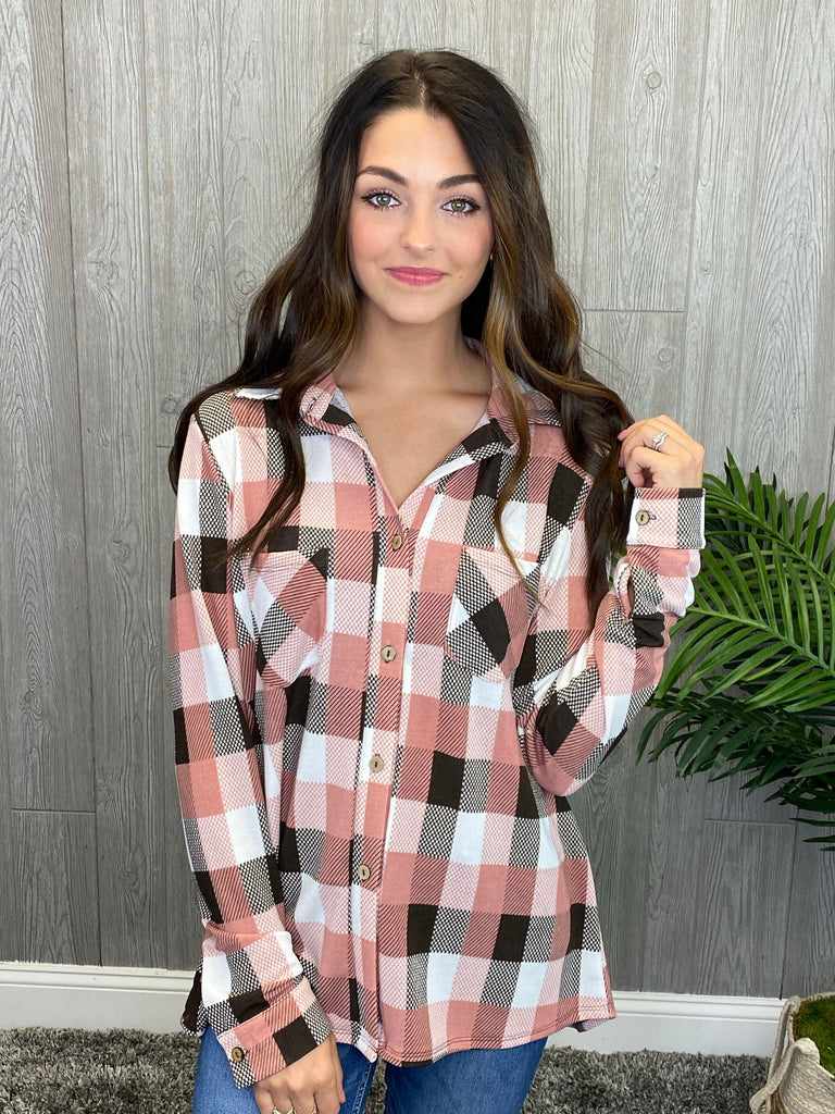 Plaid Flair Mauve Top