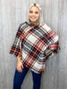 Right For You Plaid Sweater Poncho