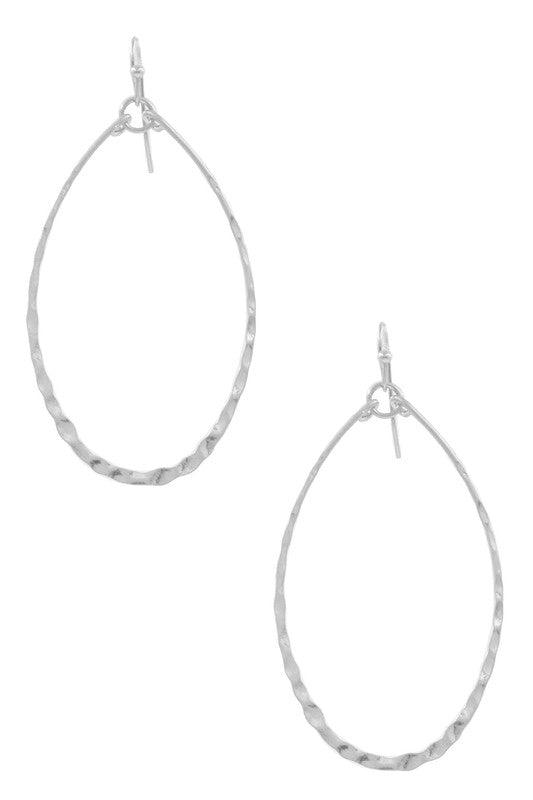 On the Same Page Silver Teardrop Earrings