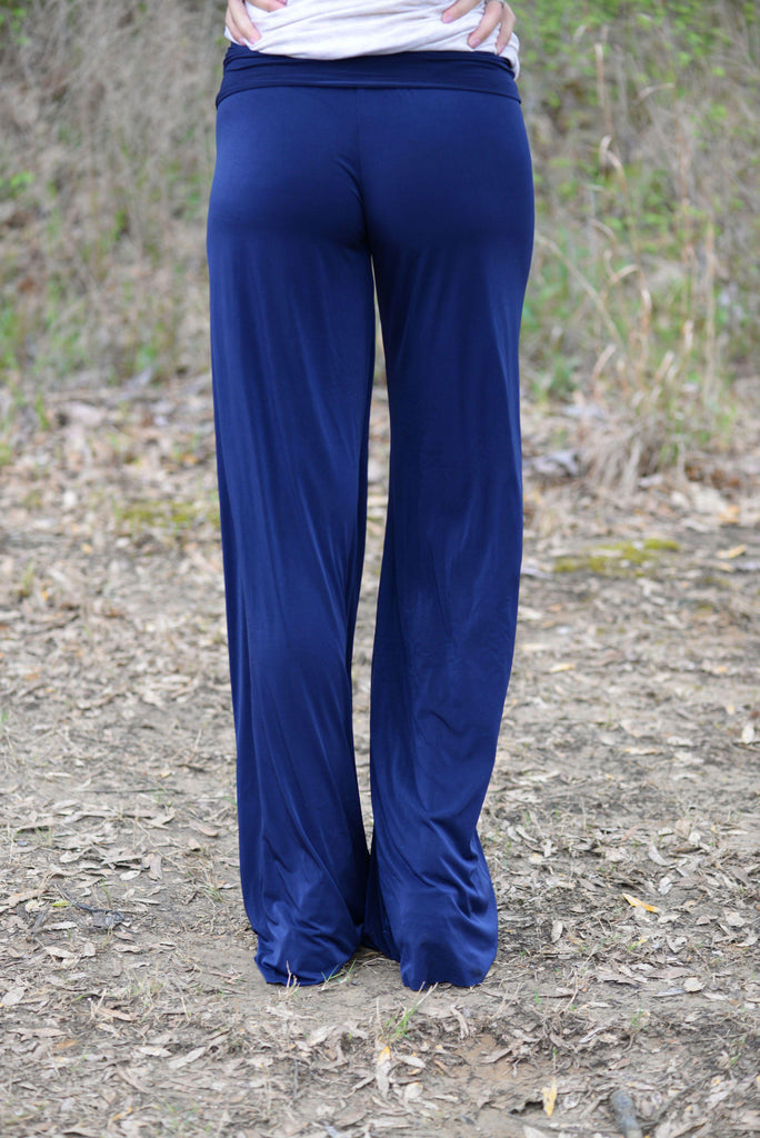 SOLID NAVY YOGA PANTS