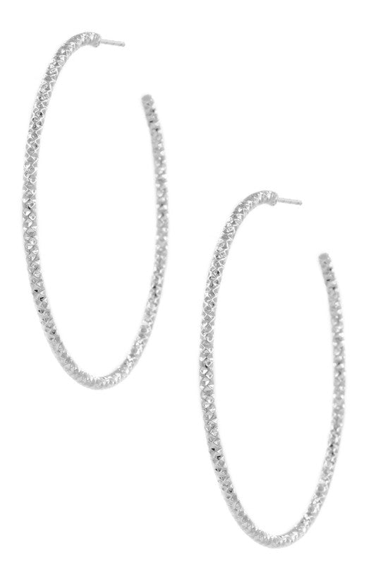 Stolen Heart Silver Hoop Earrings