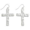 Something to Say Silver Tone Cross Earrings