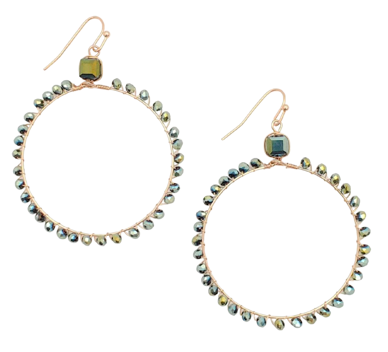 True Beauty Green Beaded Earrings The Paisley Rooster Boutique