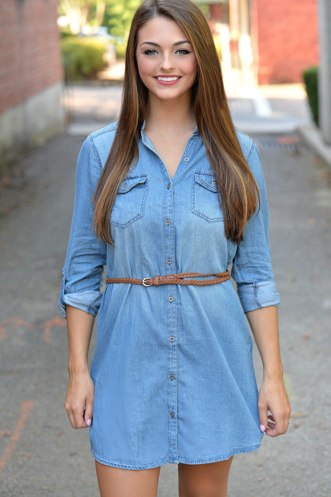 Stress Less Denim Tunic Dress