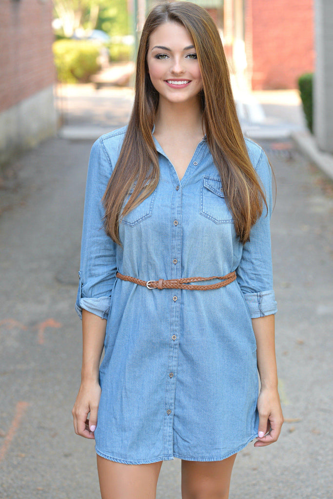 Stress Less Denim Tunic Dress