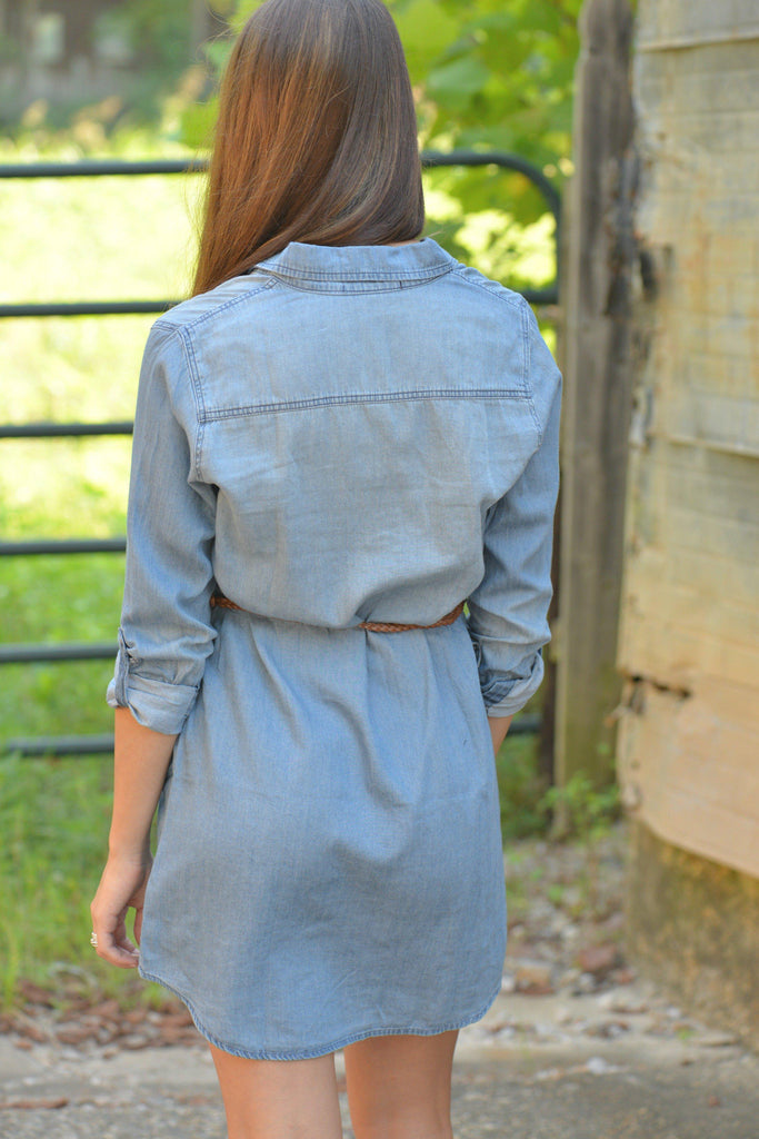 Stress Less Denim Tunic Dress