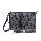 Only the Good Black Snakeskin Clutch