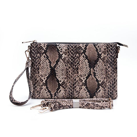 Only the Good Ivory Snakeskin Clutch