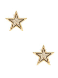 Glittery Gold Star Earrings