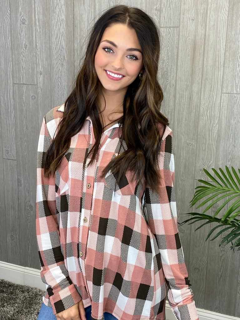 Plaid Flair Mauve Top