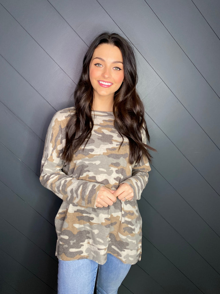 Steal My Heart Camo Top