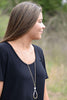 Mixed Metal Teardrop Necklace
