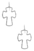 In His Grace Silver Cross Earrings