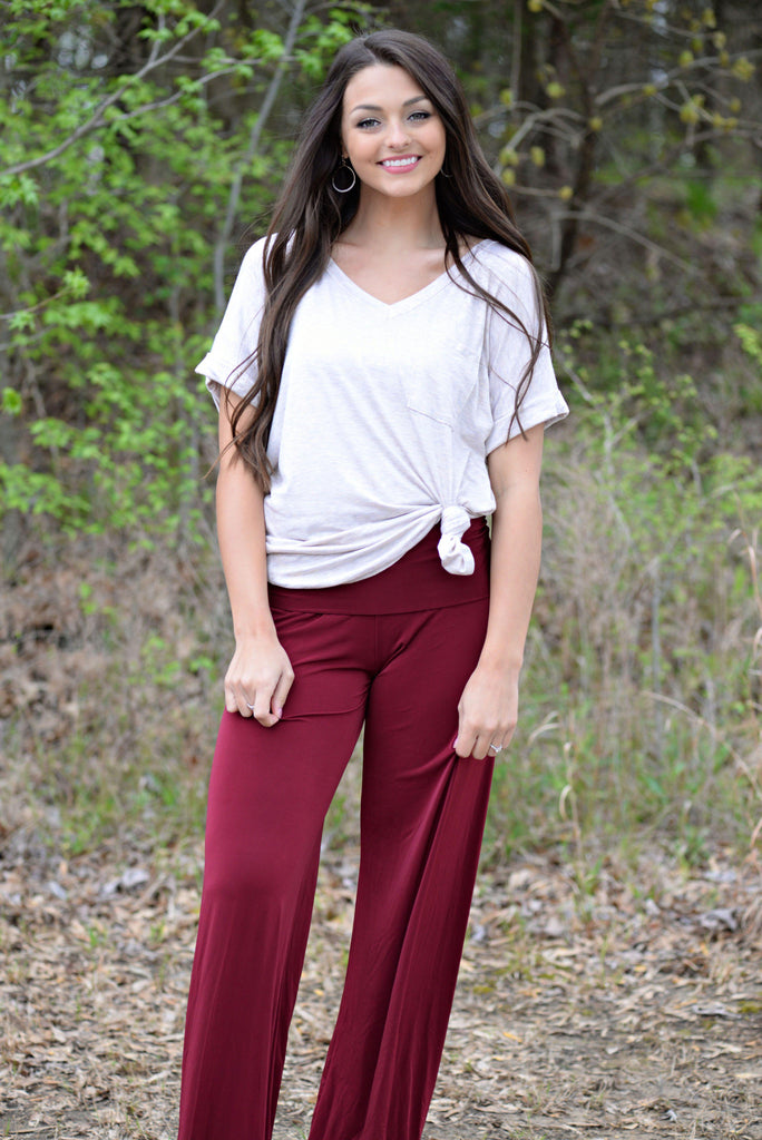 Solid Burgundy Yoga Pants – The Paisley Rooster Boutique