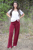 Solid Burgundy Yoga Pants