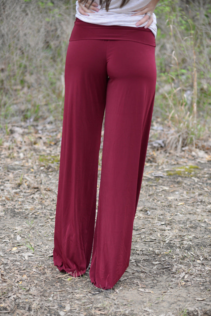 Sarin Mathews Yoga Lounge Pants Wide Leg Tall XL Burgundy